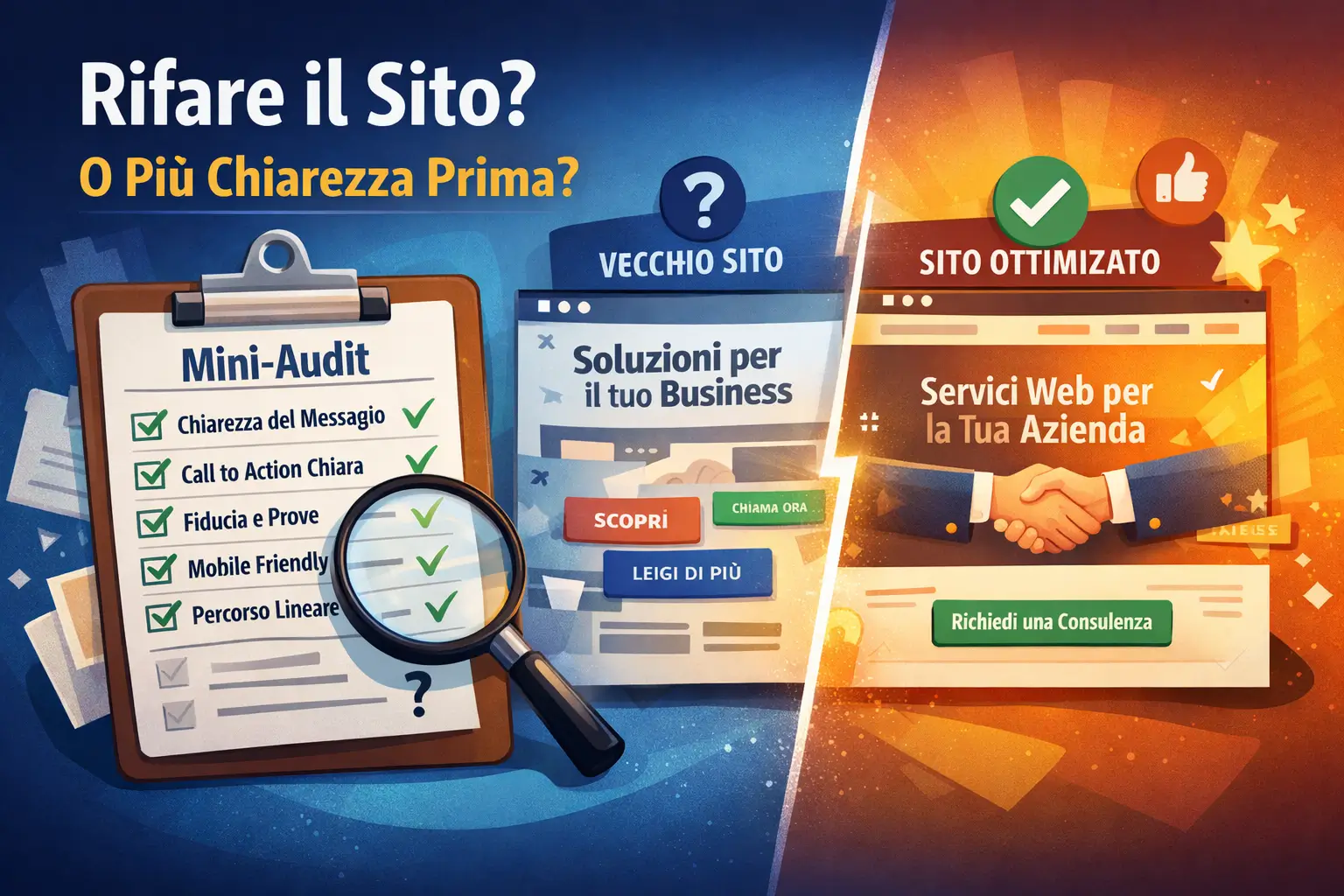 Prima di rifare il sito: il mini-audit di chiarezza che ti evita un redesign inutile