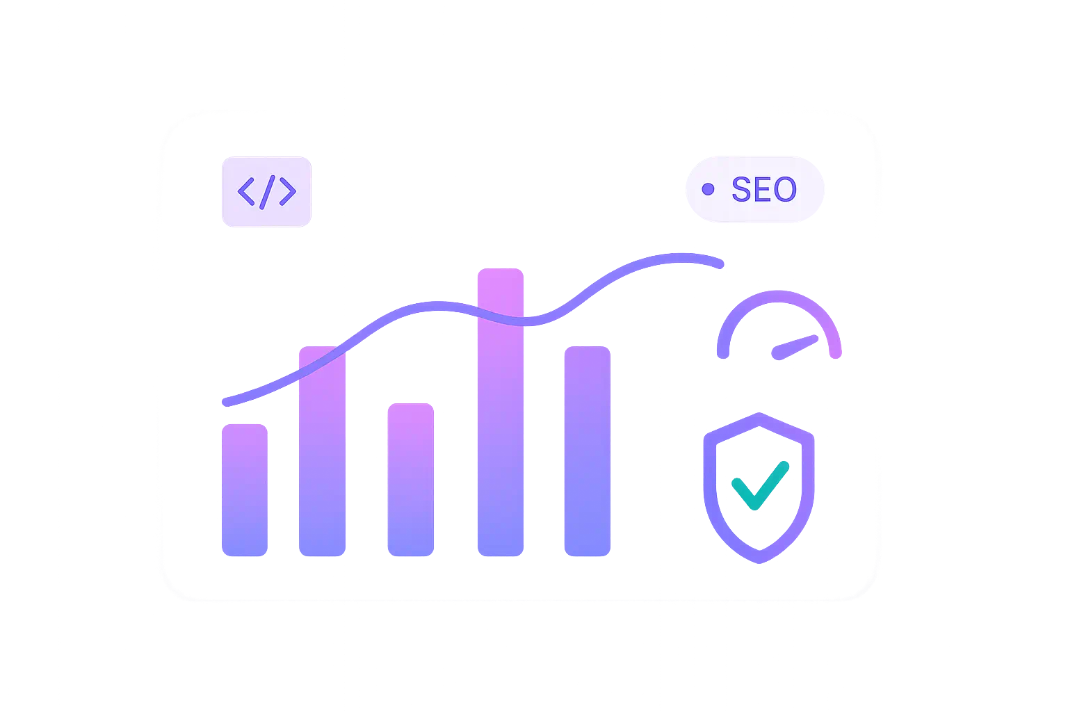 Dashboard SEO con grafici e indicatori di performance