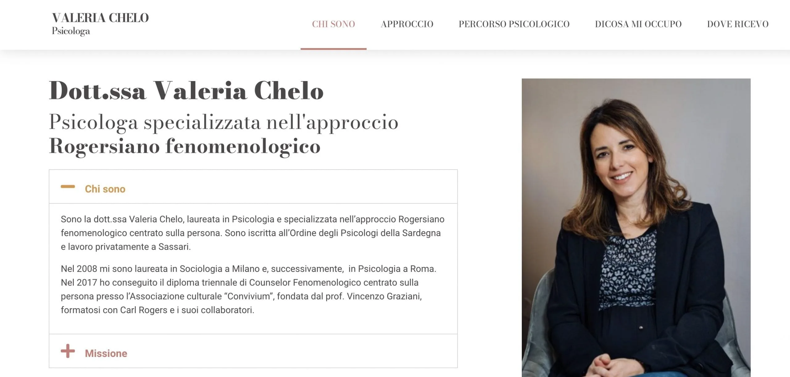 Sito web di Valeria Chelo, psicologa a Sassari