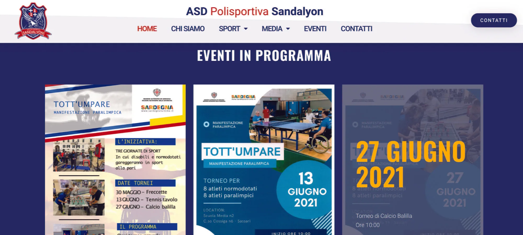 Sito web ASD Sandalyon Sassari